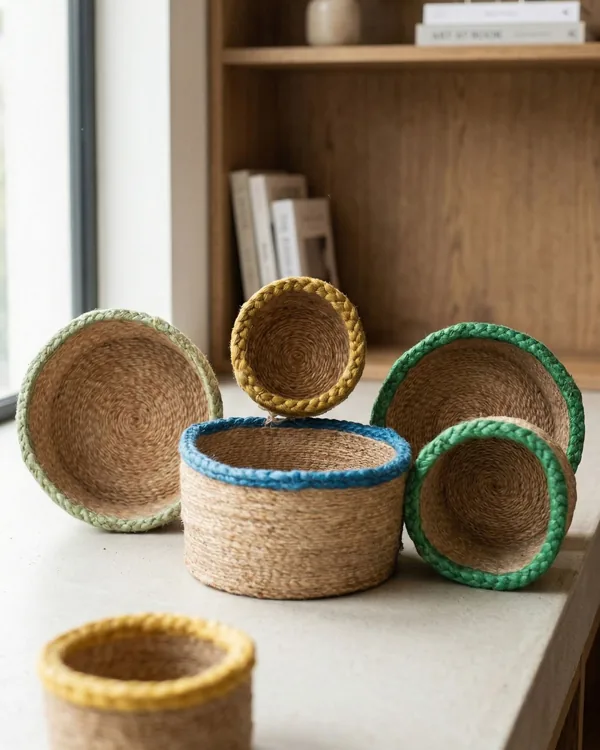 Nested jute basket set — baskets & mats bag by Fuleswar Bag Company