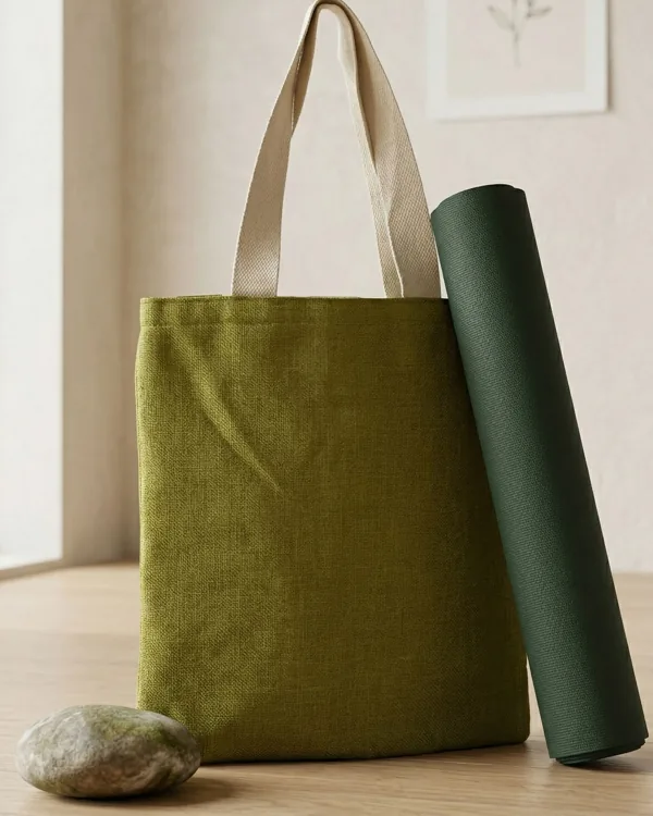 Dyed jute tote, olive — jute bag by Fuleswar Bag Company
