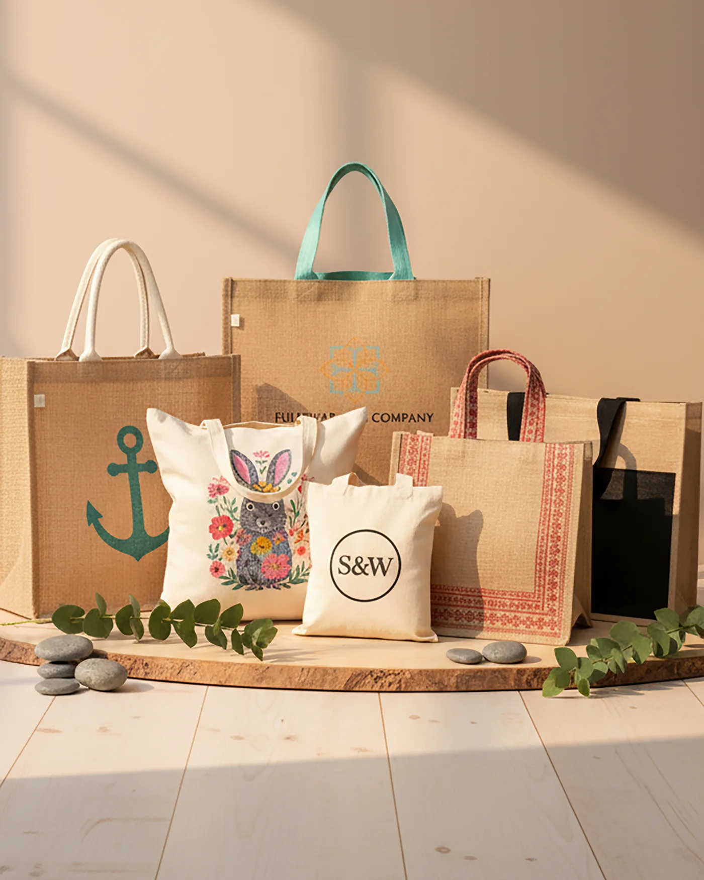 Fuleswar Bag Company jute and cotton bags — printed, branded and natural