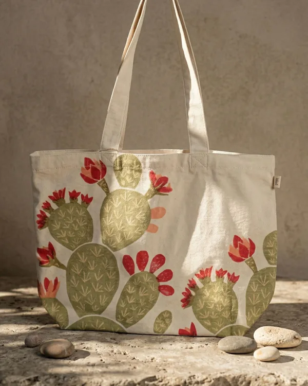 Digitally printed cotton tote, panel print, 10 oz — cotton bag by Fuleswar Bag Company