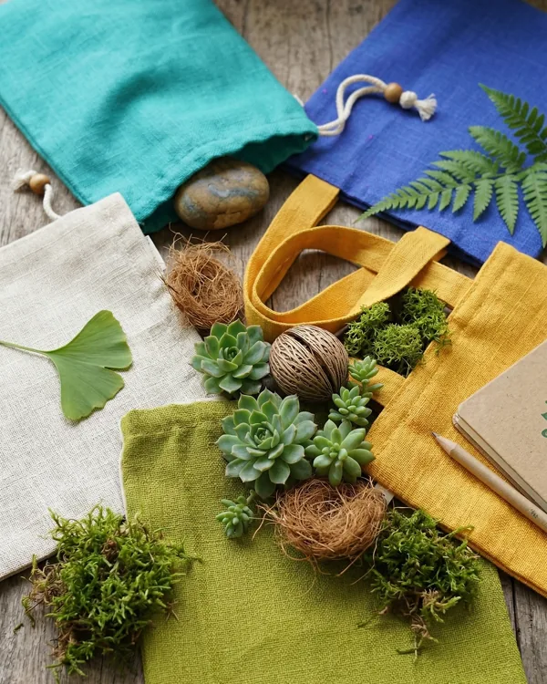 Dyed jute totes, colour set — jute bag by Fuleswar Bag Company