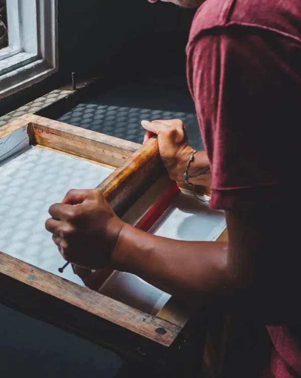 Screen printing — Fuleswar Bag Company production