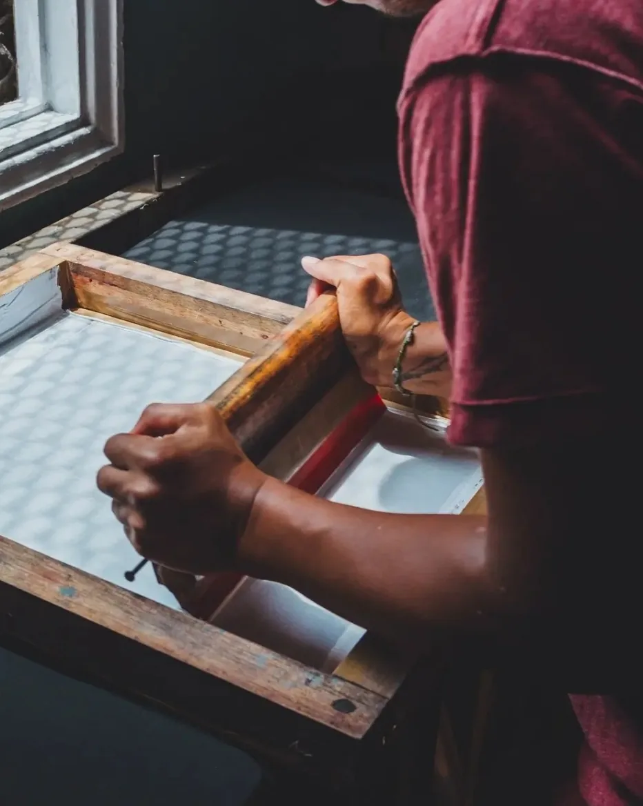 Screen printing at Fuleswar Bag Company